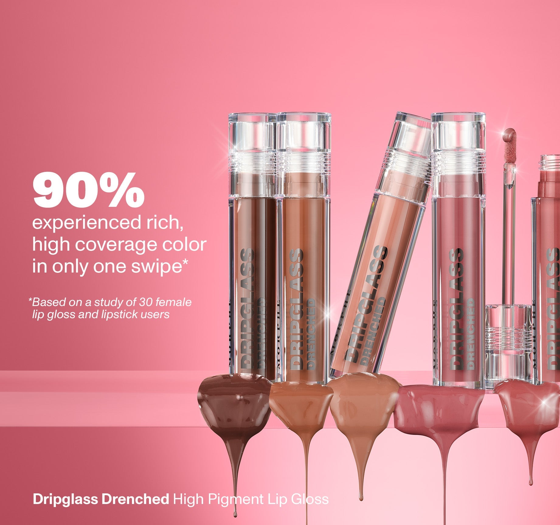 Dripglass Drenched High Pigment Lip Gloss - Naked Dip - Image 7